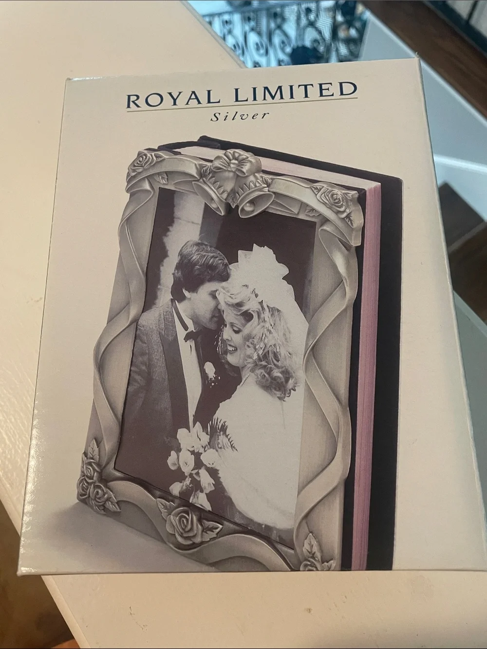 Vintage Royal Limited Silver Floral Ribbon Picture Frame